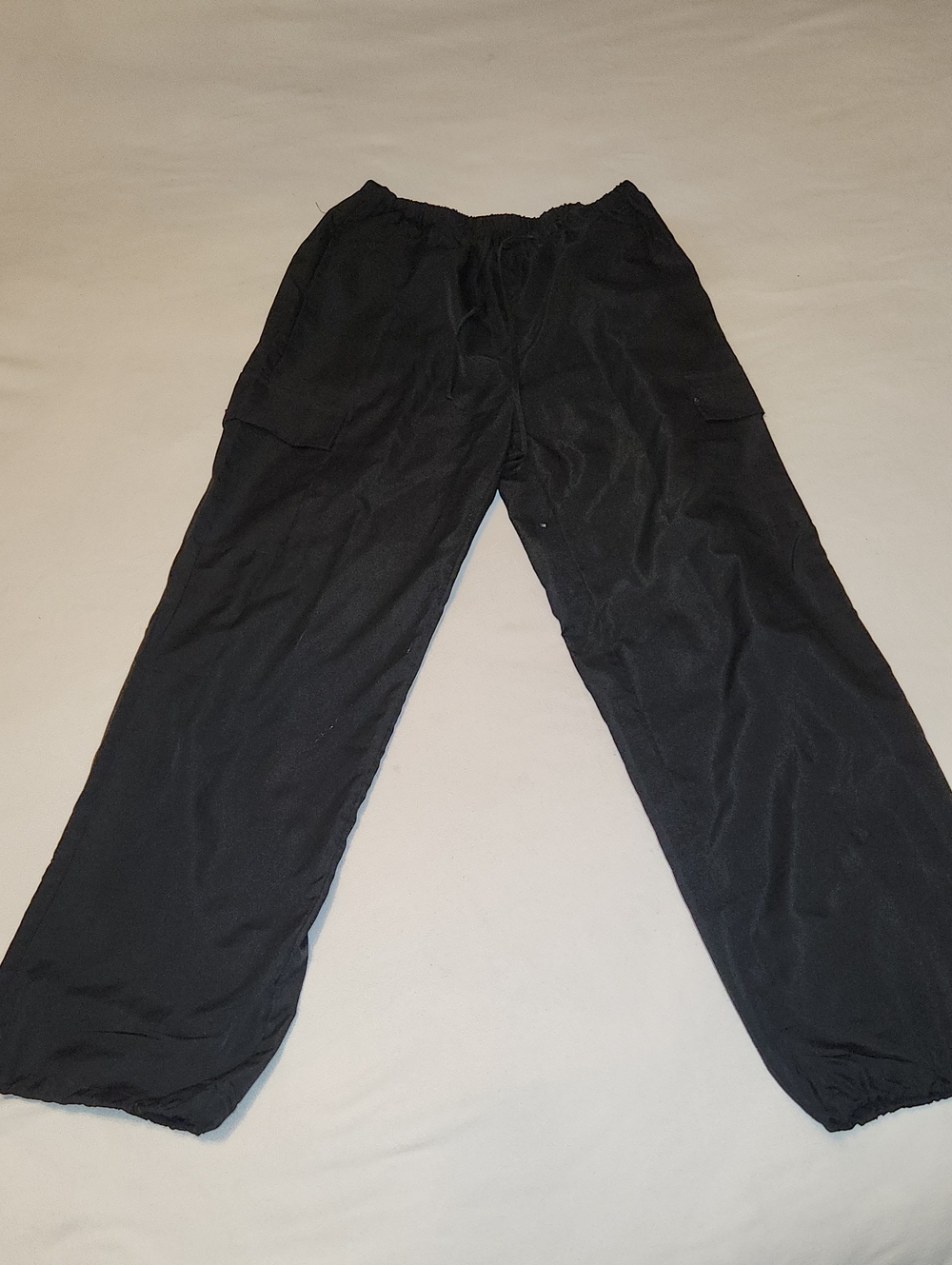 Women's Black Cargo Jogger Pants with Elastic Waist